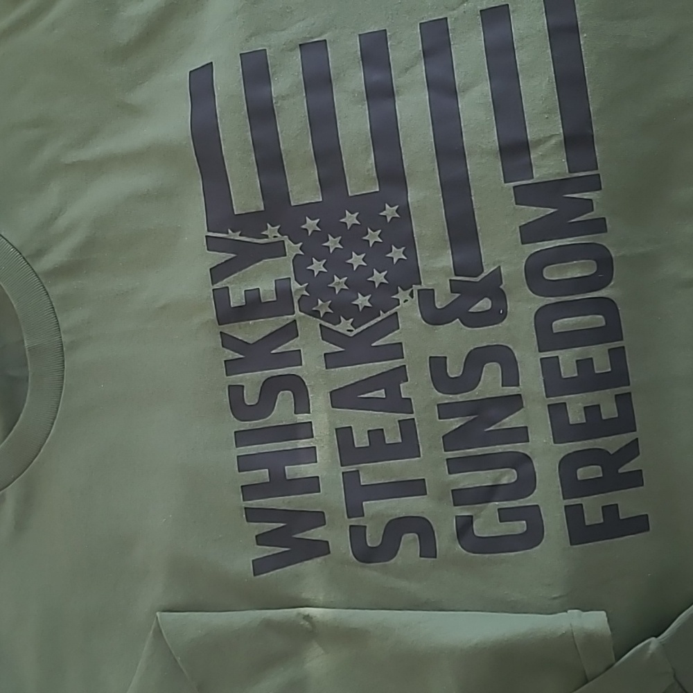 USA .. Unisex Long Sleeve Gildan‎ .. 2x .. Army Military Green